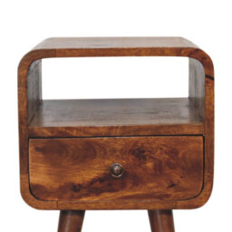 Artisan Furniture Solid Wood Mini Chestnut Curve Open Bedside - thumbnail 5