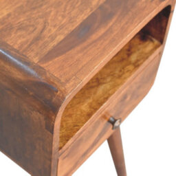 Artisan Furniture Solid Wood Mini Chestnut Curve Open Bedside - thumbnail 4
