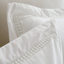 Bianca Bedding Oxford Lace 200 Thread Count Cotton Double Duvet Cover Set With Pillowcases White - thumbnail 3