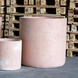 Jōbū Jobu Home - 55Cm Large Cylinder Planter For Bushes And Feature Plants - 93L Aurella - Blushstone (Pink Beige) - thumbnail 3