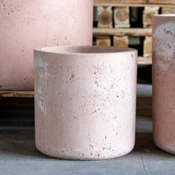 Jōbū Jobu Home - 55Cm Large Cylinder Planter For Bushes And Feature Plants - 93L Aurella - Blushstone (Pink Beige) - thumbnail 2