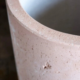 Jōbū Jobu Home - 55Cm Large Cylinder Planter For Bushes And Feature Plants - 93L Aurella - Blushstone (Pink Beige) - thumbnail 6