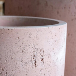 Jōbū Jobu Home - 55Cm Large Cylinder Planter For Bushes And Feature Plants - 93L Aurella - Blushstone (Pink Beige) - thumbnail 5