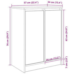 Vidaxl Shoe Cabinet Sonoma Oak 57X34X76 Cm Engineered Wood - thumbnail 3