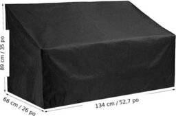 210D Oxford Outdoor Bench Cover With Adjustable Drawstrings, For Garden Benches, Terrace Sofas And Patio Furniture, 134 X 66 89 Cm - thumbnail 3