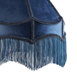 Happy Homewares Traditional Victorian Empire 40Cm Lamp Shade In Navy Midnight Blue With Tassels - thumbnail 3