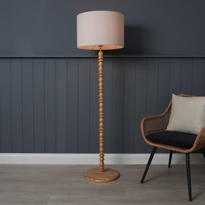 Inlight Patos Matt Natural Wood Effect Led Floor Lamp - image 1