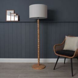 Inlight Patos Matt Natural Wood Effect Led Floor Lamp - thumbnail 8