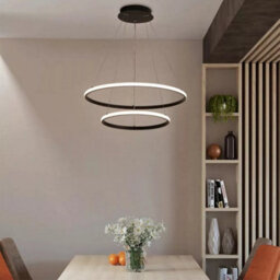 Modern Led Dining Chandelier 2-Rings Lamp 32W 6500K Pendant Lights Living Room - thumbnail 8