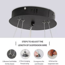 Modern Led Dining Chandelier 2-Rings Lamp 32W 6500K Pendant Lights Living Room - thumbnail 3