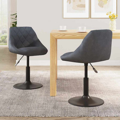 Vidaxl Swivel Dining Chairs 2 Pcs Dark Grey Velvet - image 1