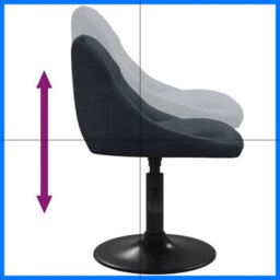 Vidaxl Swivel Dining Chairs 2 Pcs Dark Grey Velvet - thumbnail 7
