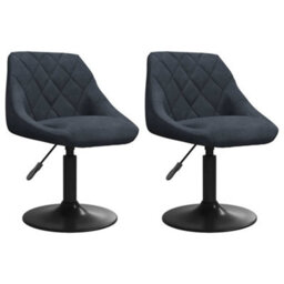 Vidaxl Swivel Dining Chairs 2 Pcs Dark Grey Velvet - thumbnail 2