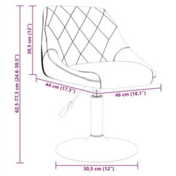 Vidaxl Swivel Dining Chairs 2 Pcs Dark Grey Velvet - thumbnail 3