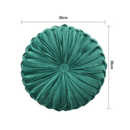 Living And Home Green Modern Round Pumpkin Pleated Velvet Throw Pillow Sofa Cushion Dia 35 Cm - thumbnail 6