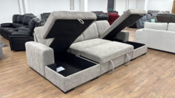 Stratus Interiors Como Modern Fabric Corner Sofa Bed With Double Lift-Up Storage -Grey- U-Shaped Convertible Sleeper Sofa - thumbnail 6