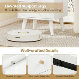 White 2-Drawer Wooden Nightstand - thumbnail 4