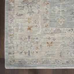 Blue Bordered Floral Traditional Persian Rug For Living Room, Bedroom, Dining Room - 239Cm X 315Cm - thumbnail 4