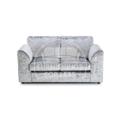 Furnishings For Less UK Crystal Crushed Velvet Fabric Fabric 2 Seater Sofa Silver - Full Back - image 1