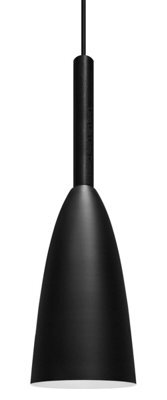 Long Life Lamps Company Modern Scone Ceiling Pendant Light Black Metal Slim Lampshade Contemporary M0128 With 7W E14 Candle - image 1
