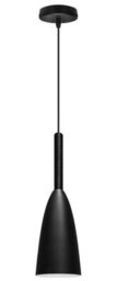 Long Life Lamps Company Modern Scone Ceiling Pendant Light Black Metal Slim Lampshade Contemporary M0128 With 7W E14 Candle - thumbnail 3