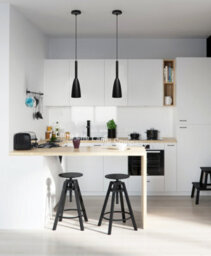 Long Life Lamps Company Modern Scone Ceiling Pendant Light Black Metal Slim Lampshade Contemporary M0128 With 7W E14 Candle - thumbnail 8