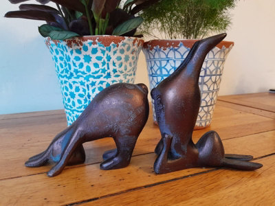 Inspirational Gifting Pair Of Yoga Bunnies Home Or Garden Sculpture Ornament - image 1