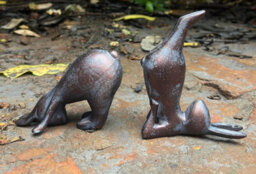 Inspirational Gifting Pair Of Yoga Bunnies Home Or Garden Sculpture Ornament - thumbnail 4