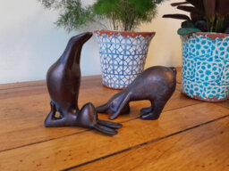 Inspirational Gifting Pair Of Yoga Bunnies Home Or Garden Sculpture Ornament - thumbnail 5