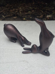 Inspirational Gifting Pair Of Yoga Bunnies Home Or Garden Sculpture Ornament - thumbnail 2
