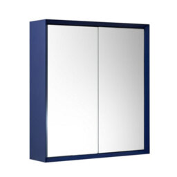 Homestylestore 600 X 650mm Navy Blue Wall Mounted Mirrored Door Bathroom Cabinet