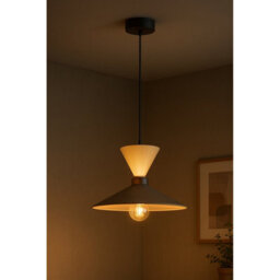 Luminosa Lighting Luminosa Amaris Dome Pendant Ceiling Light Brown, Black, Beige 1X E27 - thumbnail 3