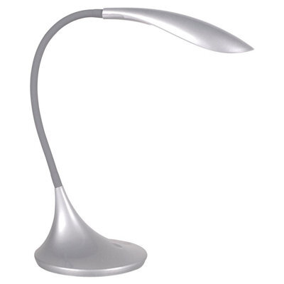 Grey High Vision Touch Control Tabletop Led Lamp - Mains Powered Desk Light With Gooseneck Arm & 400 Lumen Illumination - H40Cm - image 1