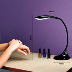 Grey High Vision Touch Control Tabletop Led Lamp - Mains Powered Desk Light With Gooseneck Arm & 400 Lumen Illumination - H40Cm - thumbnail 4