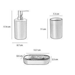 Innoteck Essentials 4Pc Bathroom Accessory Set(Matt Blue) - Soap Dish, Soap Dispenser, Tumbler(X2). - thumbnail 6