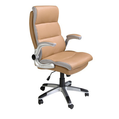 Angel Cerda Stylish Brown Leatherette Swivel Office Chair For Ultimate Comfort - image 1