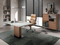 Angel Cerda Stylish Brown Leatherette Swivel Office Chair For Ultimate Comfort - thumbnail 3