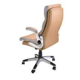 Angel Cerda Stylish Brown Leatherette Swivel Office Chair For Ultimate Comfort - thumbnail 6