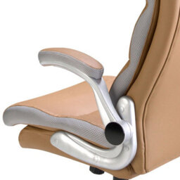 Angel Cerda Stylish Brown Leatherette Swivel Office Chair For Ultimate Comfort - thumbnail 4