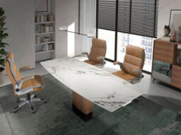 Angel Cerda Stylish Brown Leatherette Swivel Office Chair For Ultimate Comfort - thumbnail 5
