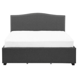 Beliani Bed With Storage Drawers Fabric Montpellier 160 X 200 Cm (Eu King Size) Led Dark Grey - thumbnail 7