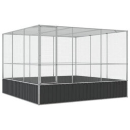 Walplus Silver Aviary 311X307X212 Cm Steel Bird Cage Large Outdoor Pet Enclosure - thumbnail 2