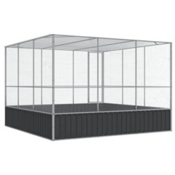 Walplus Silver Aviary 311X307X212 Cm Steel Bird Cage Large Outdoor Pet Enclosure - thumbnail 6