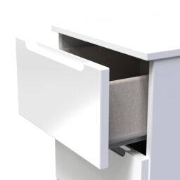 Messina Ready Assembled Matt White No Effect 5 Drawer Bedside Chest (H)1067mm (W)370mm (D)390mm - thumbnail 4