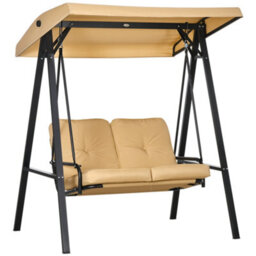 Outsunny 2 Seater Garden Outdoor Swing Chair Hammock W/ Adjustable Canopy - thumbnail 2