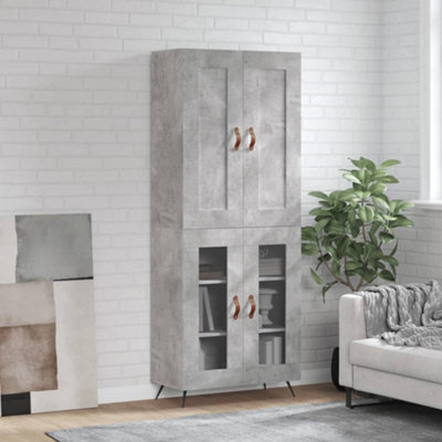 Berkfield Highboard Concrete Grey 69.5X34X180 Cm Engineered Wood - image 1