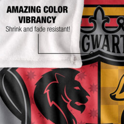 Harry Potter Witchcraft And Wizardry Hogwarts Crest Blanket Multicoloured (One Size) - thumbnail 4