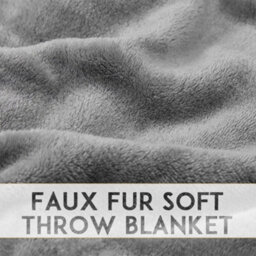 Alivio Medium Faux Fur Mink Throw Luxury Super Soft Plain Bed Sofa Settee Throw Blanket - Silver - thumbnail 5
