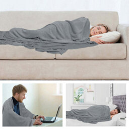 Alivio Medium Faux Fur Mink Throw Luxury Super Soft Plain Bed Sofa Settee Throw Blanket - Silver - thumbnail 2