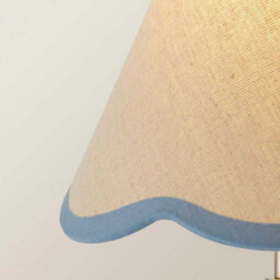 Valuelights Florie Linen Blue Scallop Trim Mini Lamp Shade (D)19Cm - thumbnail 4